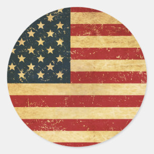 USA Vintage Grunge Flagge Runder Aufkleber