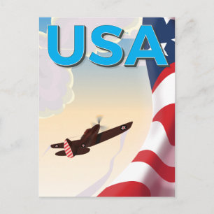 USA-Vintage-Plakat aus dem Zweiten Weltkrieg Postkarte