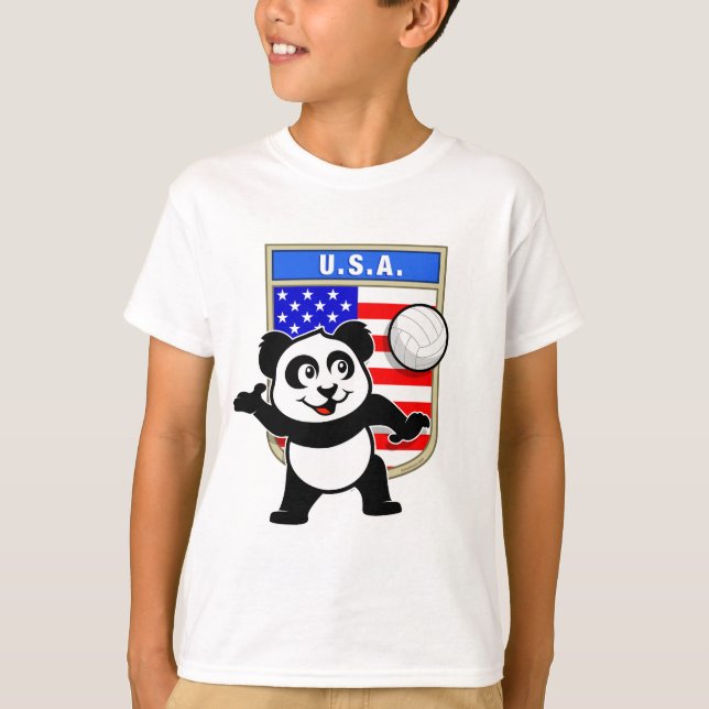 USA Volleyball Panda T-Shirt (Vorderseite)
