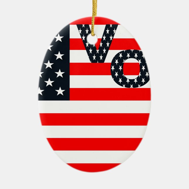 Usa Vote Keramik Ornament (Vorne)