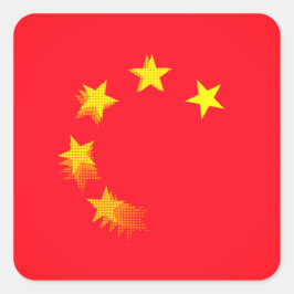USA vs. CHINA / CHINA Quadratischer Aufkleber