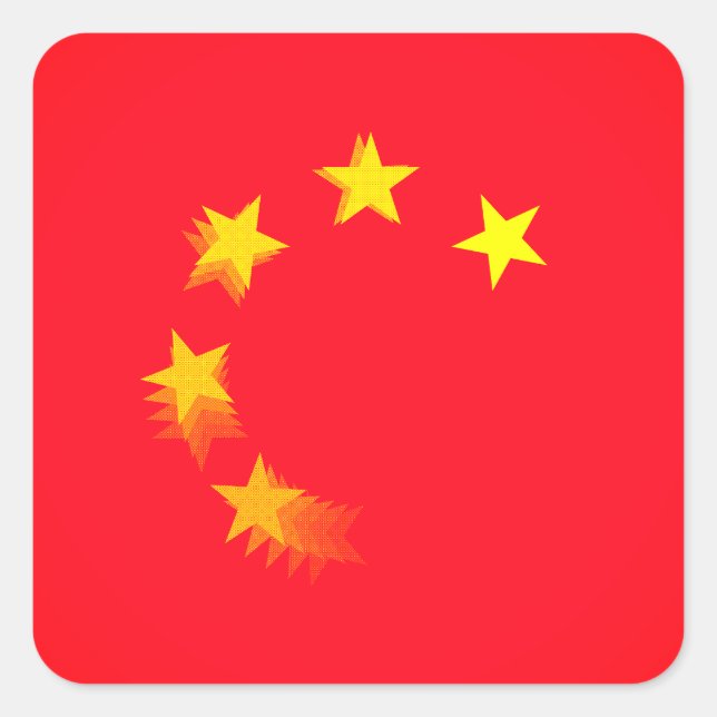 USA vs. CHINA / CHINA Quadratischer Aufkleber (Vorderseite)