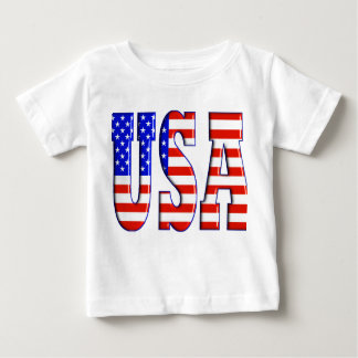 USA W/AMERICAN FLAG BABY T-SHIRT