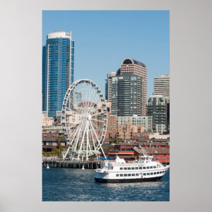 USA, Wa, Seattle. Kreuzfahrtschiff Argosy Harbour Poster