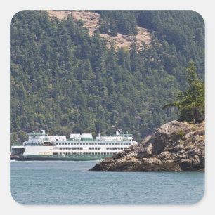 USA, WA. Washington State Ferries Quadratischer Aufkleber