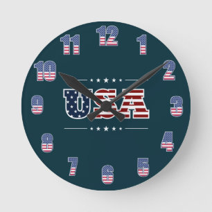 USA Wall Clock Runde Wanduhr