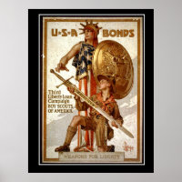 USA War Bonds First World War Vintage Poster