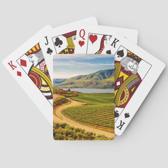 USA, Washington, Lake Chelan. Weintrauben von Bens Spielkarten (Rückseite)