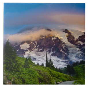 USA, Washington, Mt. Rainier. Morgensonne Fliese