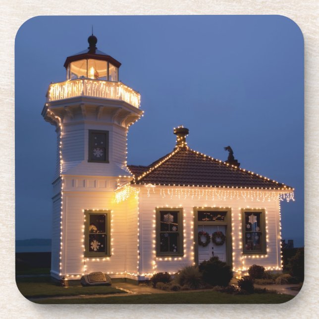 USA, Washington, Mukilteo. Mukilteo Leuchtturm Untersetzer (Vorderseite)