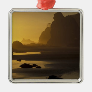 USA, Washington, Olympic Nat'l Park, Sonnenunterga Silbernes Ornament
