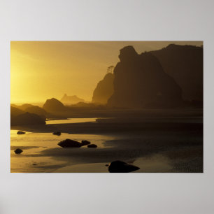 USA, Washington, Olympic Nat'l Park, Sunset, Poster