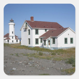 USA, Washington, Port Townsend, Point Wilson Quadratischer Aufkleber