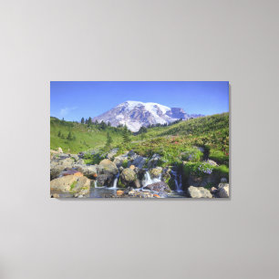USA, Washington, Rainier NP, Rainier und 2 Leinwanddruck