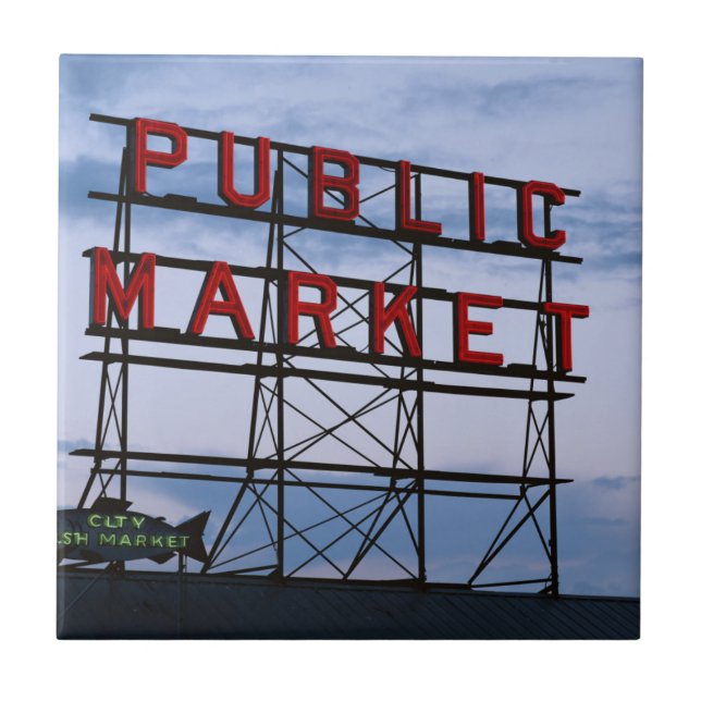 USA, Washington, Seattle, Pike Street Market Fliese (Vorderseite)