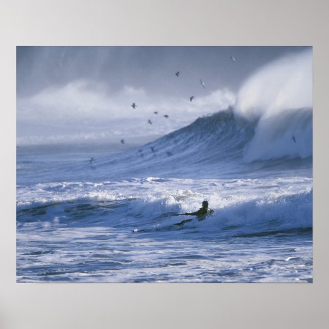 USA, Washington Staat, La Push. Man Kayak Poster (Vorne)