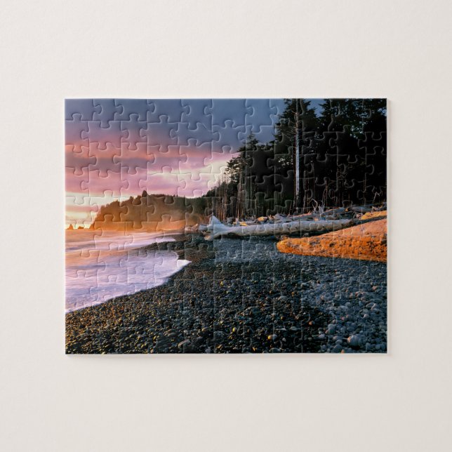 USA, Washington Staat, Olympic NP. Wellen raufen Puzzle (Horizontal)