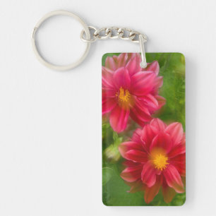 USA, Washington, Whidbey Island. Dahlia-Montage Schlüsselanhänger