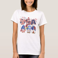 USA Watercolor Gnomes 4. Juli Patriotischer T - Sh