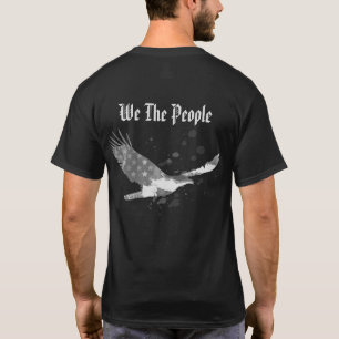 *~* USA We The People Flag Eagle American Black T-Shirt