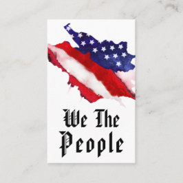 *~* USA We The People Watercolor American Flag Visitenkarte
