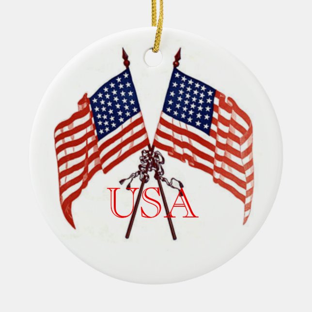 USA-Weihnachten Keramik Ornament (Vorne)