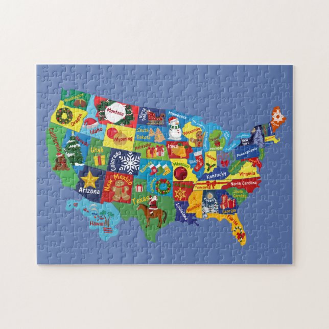 USA Weihnachten MAP Puzzle (Horizontal)