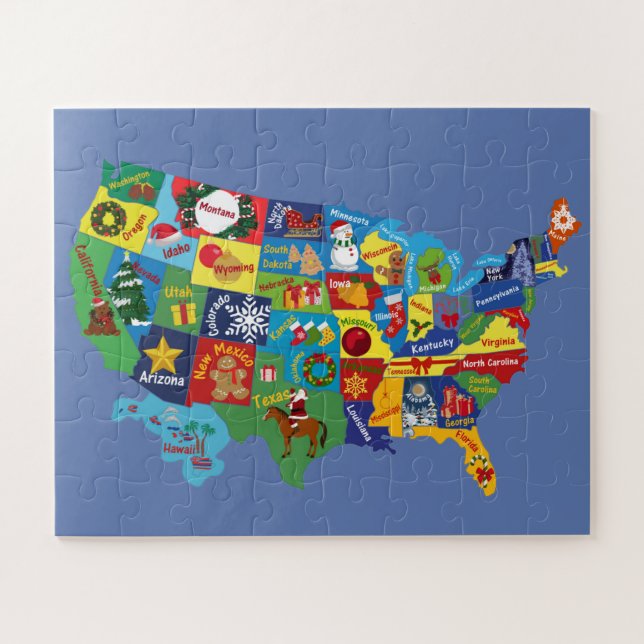 USA Weihnachts-MAP-Puzzle Puzzle (Horizontal)