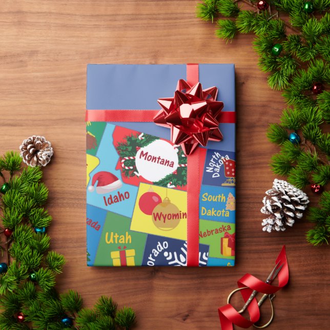 USA Weihnachtskarte Geschenkpapier (Feiertagsgeschenk)