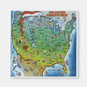 USA Weihnachtskarte Magnet