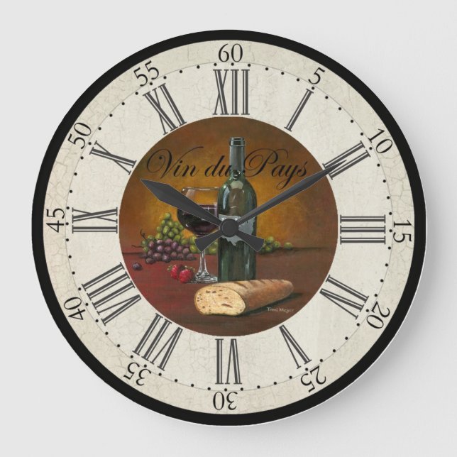 USA-Wein-Uhr Große Wanduhr (Vorderseite)