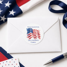 USA-Wellige-Flagge-Danke-Aufkleber