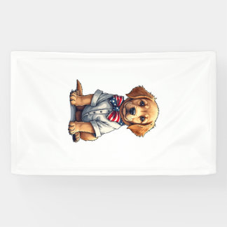 USA Welpen Patriot Golden Retriever Vintage T-Shir Banner