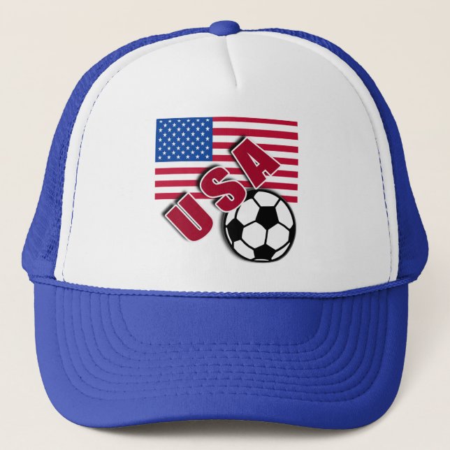 USA-WeltFußballfan-T-Shirts Truckerkappe (Vorderseite)