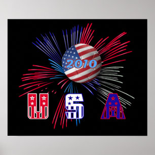 USA-Weltmeisterschaftfußball Plakat-Druck 2010 Poster