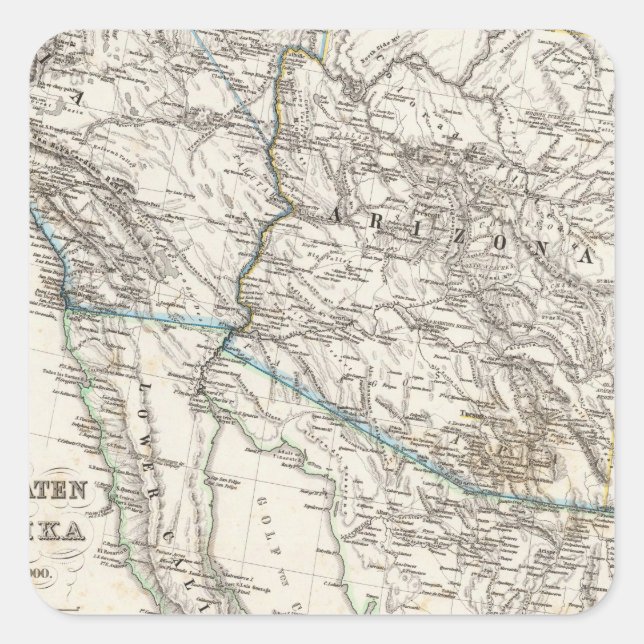 USA West Quadratischer Aufkleber (Vorderseite)