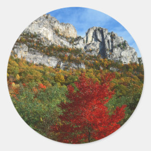 USA, West Virginia, Spruce Knob-Seneca Rocks Runder Aufkleber