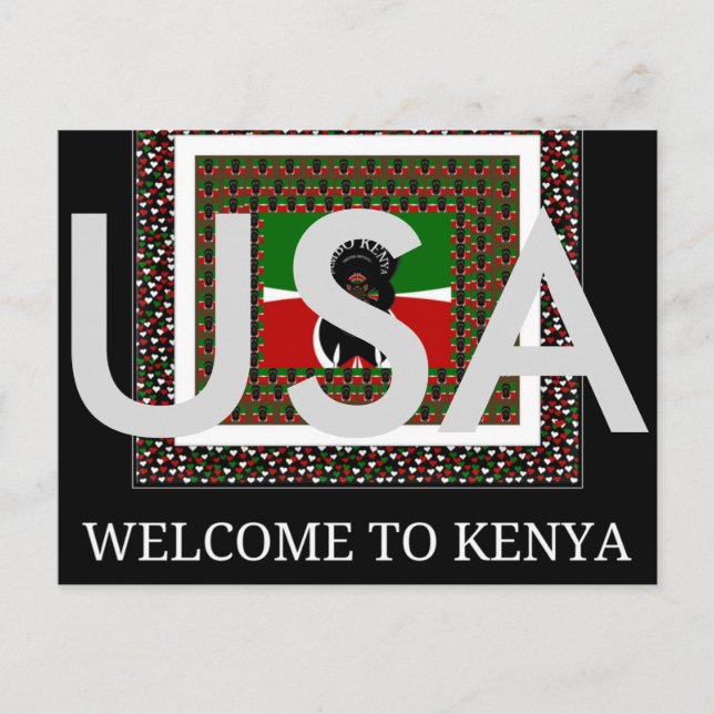 USA Willkommen bei der Kenya Postcard Postkarte (Vorderseite)