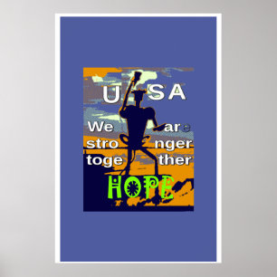 USA Wir sind enger Together Hope Poster