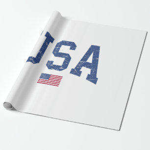 USA Women Men Kids Patriotic American Flag Distles Geschenkpapier