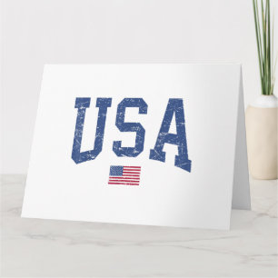 USA Women Men Kids Patriotic American Flag Distles Karte