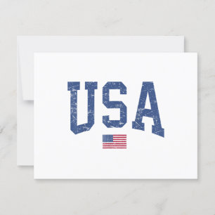 USA Women Men Kids Patriotic American Flag Distles RSVP Karte