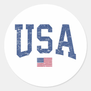 USA Women Men Kids Patriotic American Flag Distles Runder Aufkleber