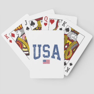 USA Women Men Kids Patriotic American Flag Distles Spielkarten