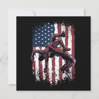 USA Wrestling American Flag Westler Wrestle Einladung
