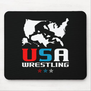 Usa Wrestling Unabhängigkeitstag Amerikanische Fla Mousepad