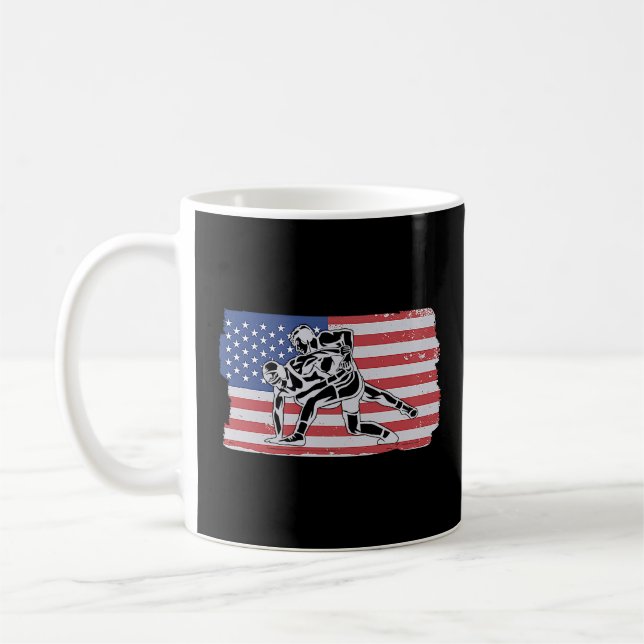 USA Wrestling Wrestler Wrestling Kaffeetasse (Links)