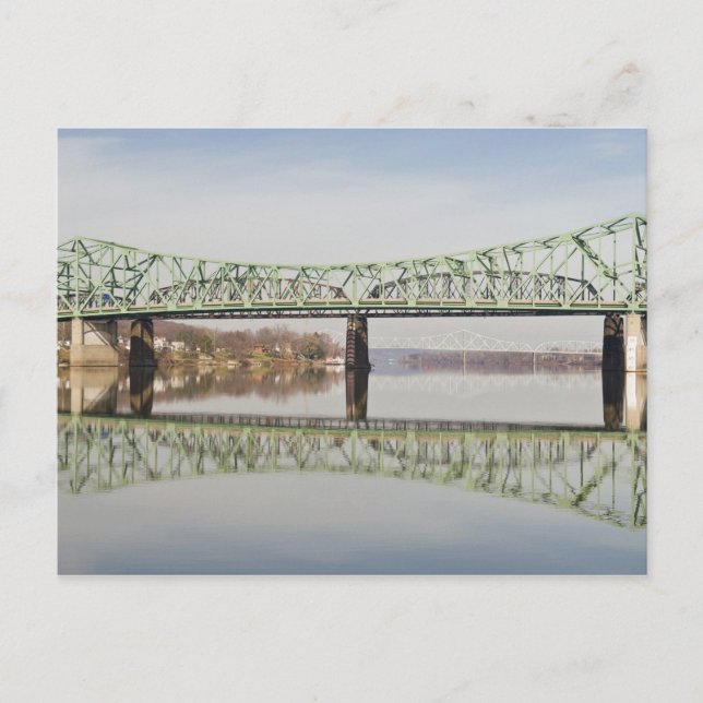 USA, WV, Parkersburg. Parkersburg-Belpre Postkarte (Vorderseite)