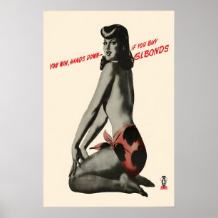 USA-WWII-Pin-Up-Girl-Poster, Kaufe GI-Anleihen, Vi Poster