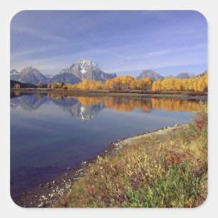 USA, Wyoming, Grand Teton Nationalpark. Berg 2 Quadratischer Aufkleber
